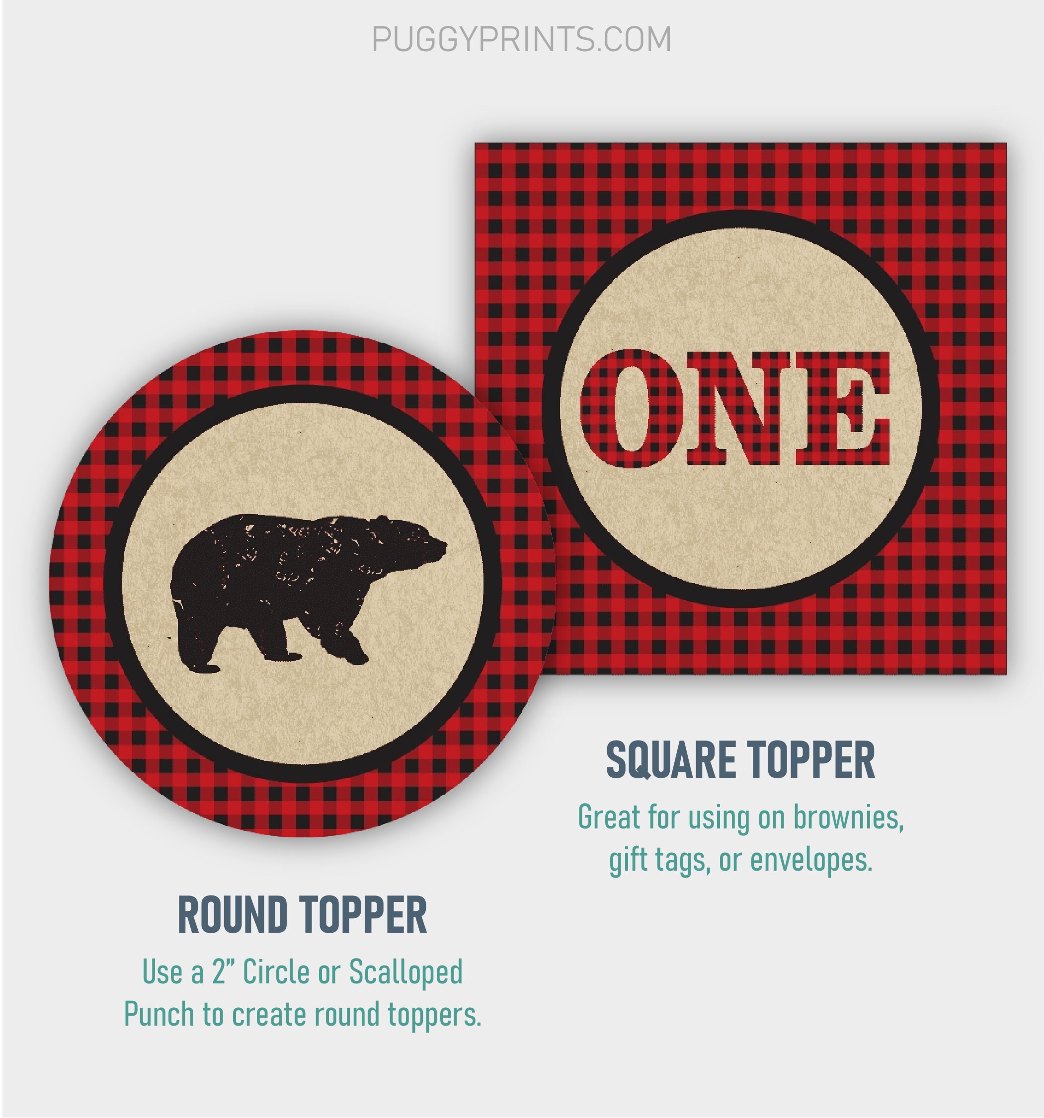 Lumberjack 1st Birthday Cupcake Toppers Editable Lumberjack | Etsy