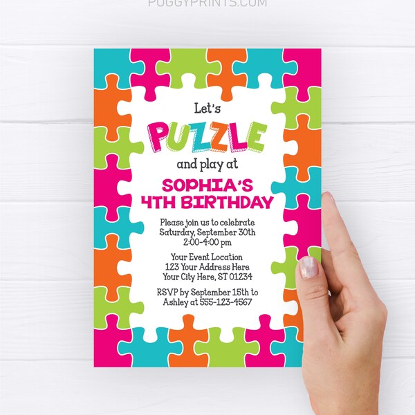 Puzzle Invitation Etsy