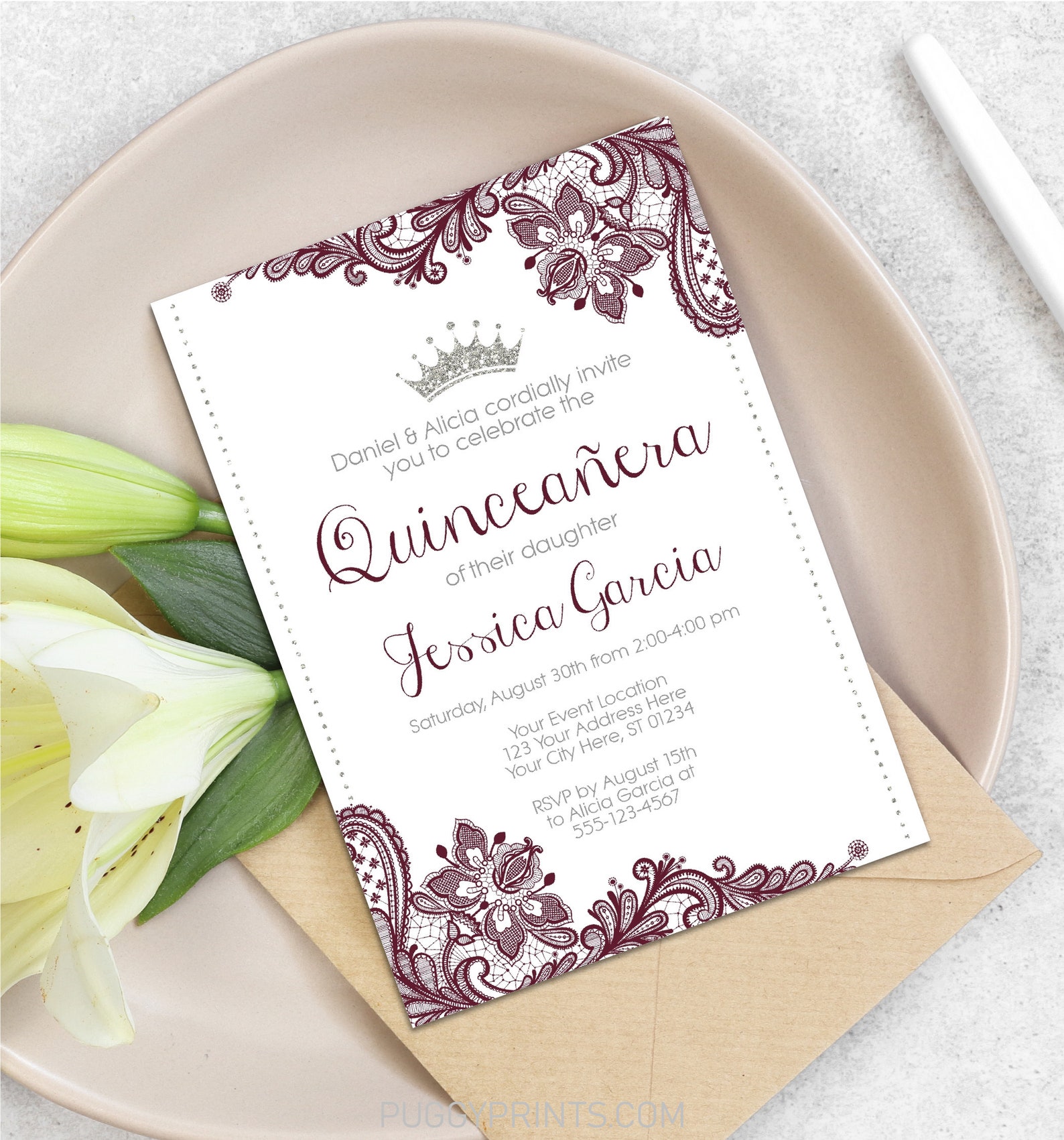 Free Quincea Era Printable Card