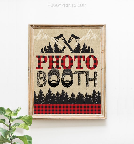 Lumberjack Photo Booth Sign Printable Lumberjack Birthday | Etsy