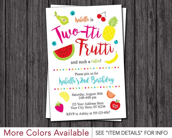 twotti frutti birthday invitation two tti frutti tutti frutti