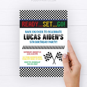 Racing Birthday Invitation, Racing Invitation, Race Car Invitation, Go-Kart Invitation, Go Kart Party, Race Car Birthday, Editable Invite