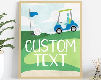 Golf Birthday Party Sign, Editable Hole in One Party Sign, Printable Golf Sign, Golf Party Decorations, Custom Golf Table Sign