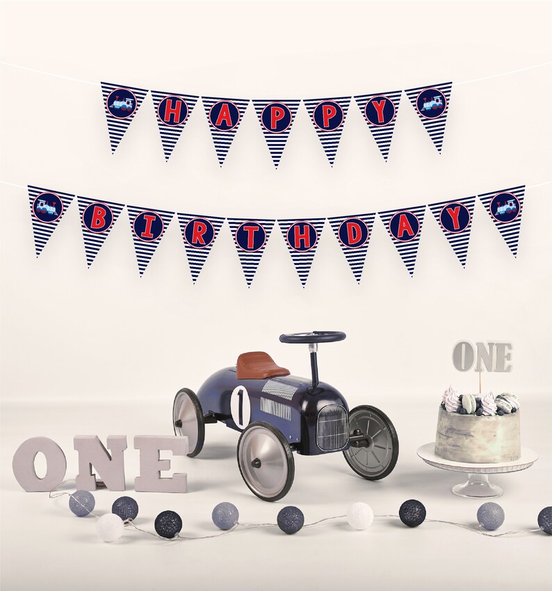 Train Happy Birthday Banner Printable Train Banner Train - Etsy