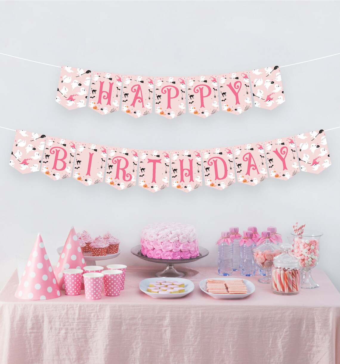 Halloween Happy Birthday Banner Printable Halloween Banner - Etsy