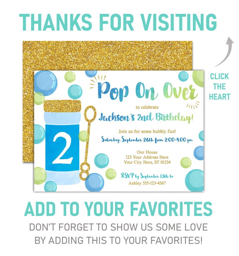 Bubble Birthday Invitation Editable Boy Bubble Party Etsy