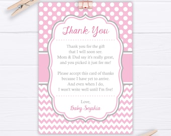 Baby Shower Thank You Card for Girls | Editable Template Online | Instant Download