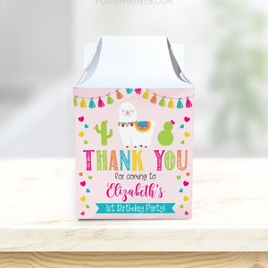 Editable Llama Party Favor Box, Printable Llama Birthday Party Gable ...