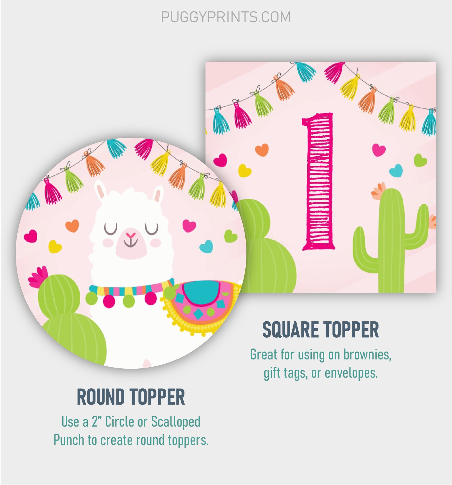 Llama Birthday Cupcake Toppers Editable Llama Cupcake Topper - Etsy