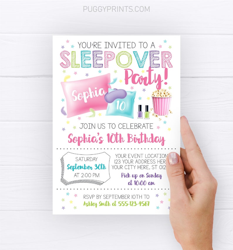 sleepover-invitation-slumber-party-invitation-sleepover-etsy-australia