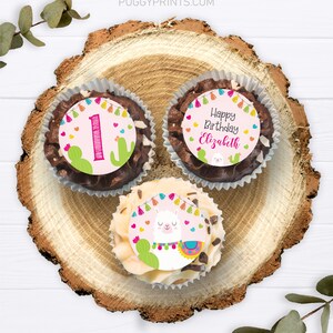 Llama Birthday Cupcake Toppers, Editable Llama Cupcake Topper Template ...