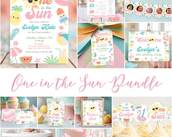 One in the Sun Birthday Party Pack: Editable Summer Decor (Digital Download)