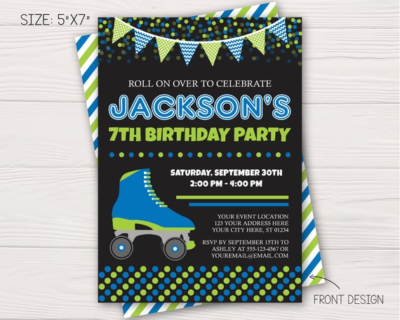 roller skating birthday invitation editable template online instant download roller skating birthday invitations templates