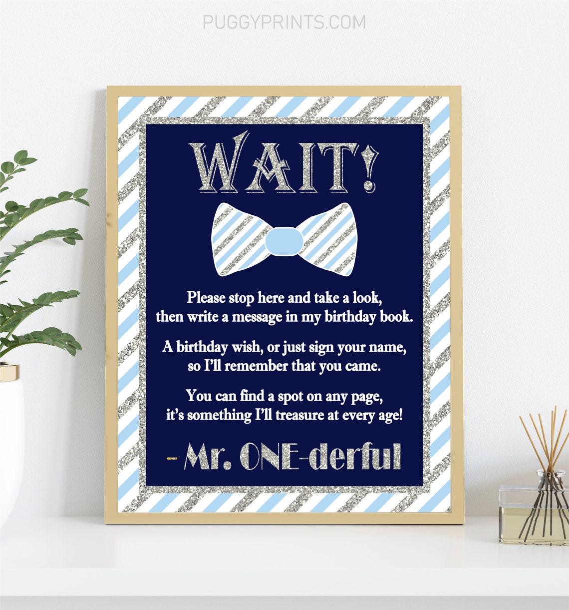 Mr. Onederful Guest Book Sign Printable Mr One-derful - Etsy