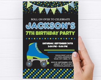 Roller Skating Birthday Invitation: Editable Party Template