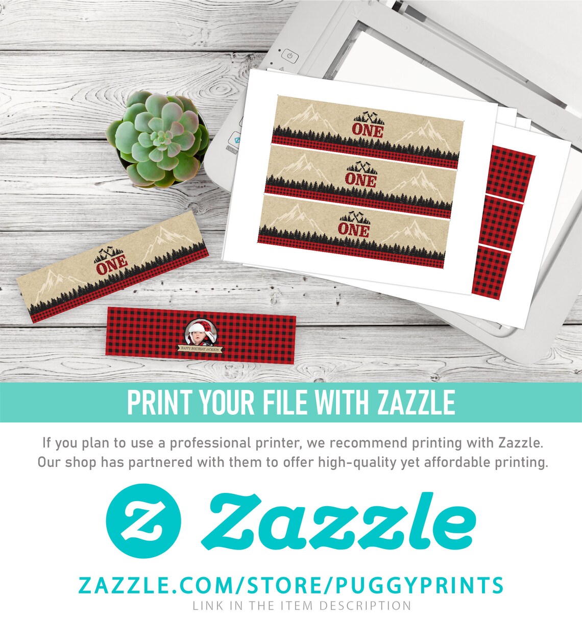Lumberjack Birthday Water Bottle Labels Editable Template - Etsy