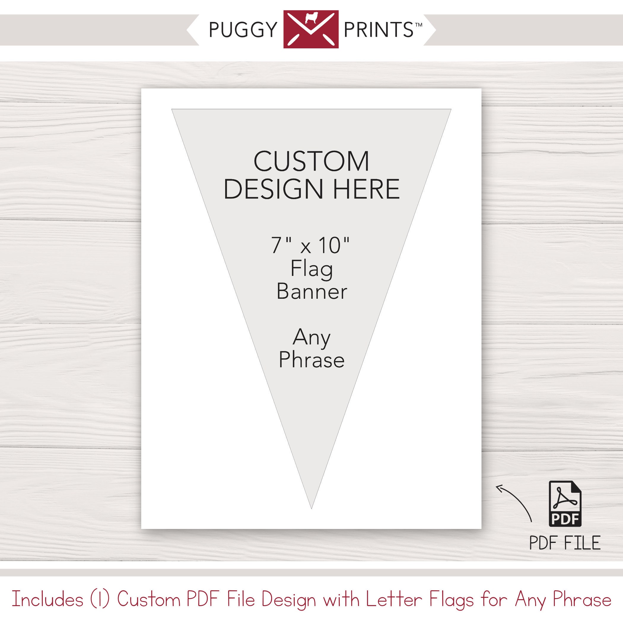 Custom Pennant Flag Banner New Design for Printable Party Etsy