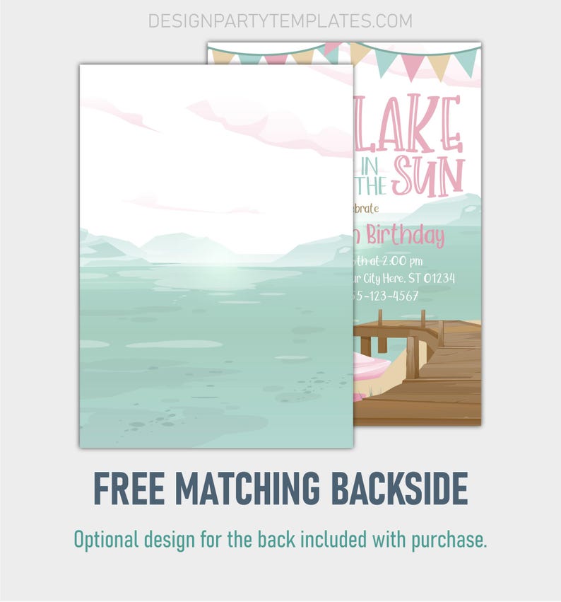 Lake Birthday Invitation: Editable Summer Camp, Kayak Party (5x7 ...