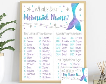 What's Your Mermaid Name Sign | Instant Download