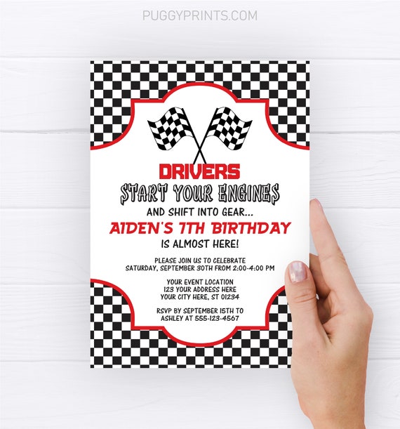 Racing Birthday Invitation | Editable Template Online | Instant ...
