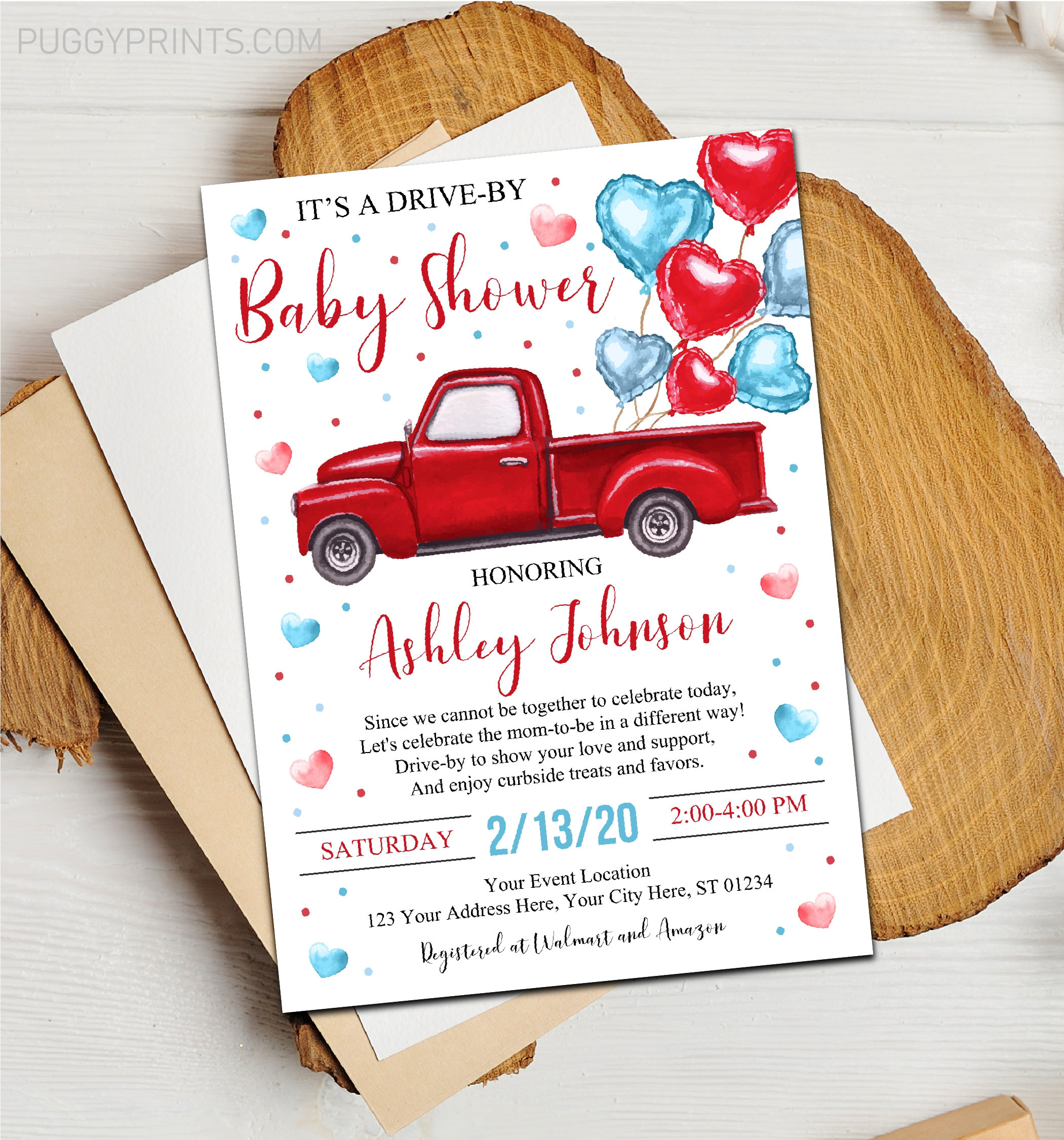 Paper Valentine Heart Drive Thru Baby Shower Editable Drive By Sweetheart Baby Shower Invitation