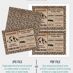 Safari Passport Baby Shower Invitation, Editable Safari Invitation ...