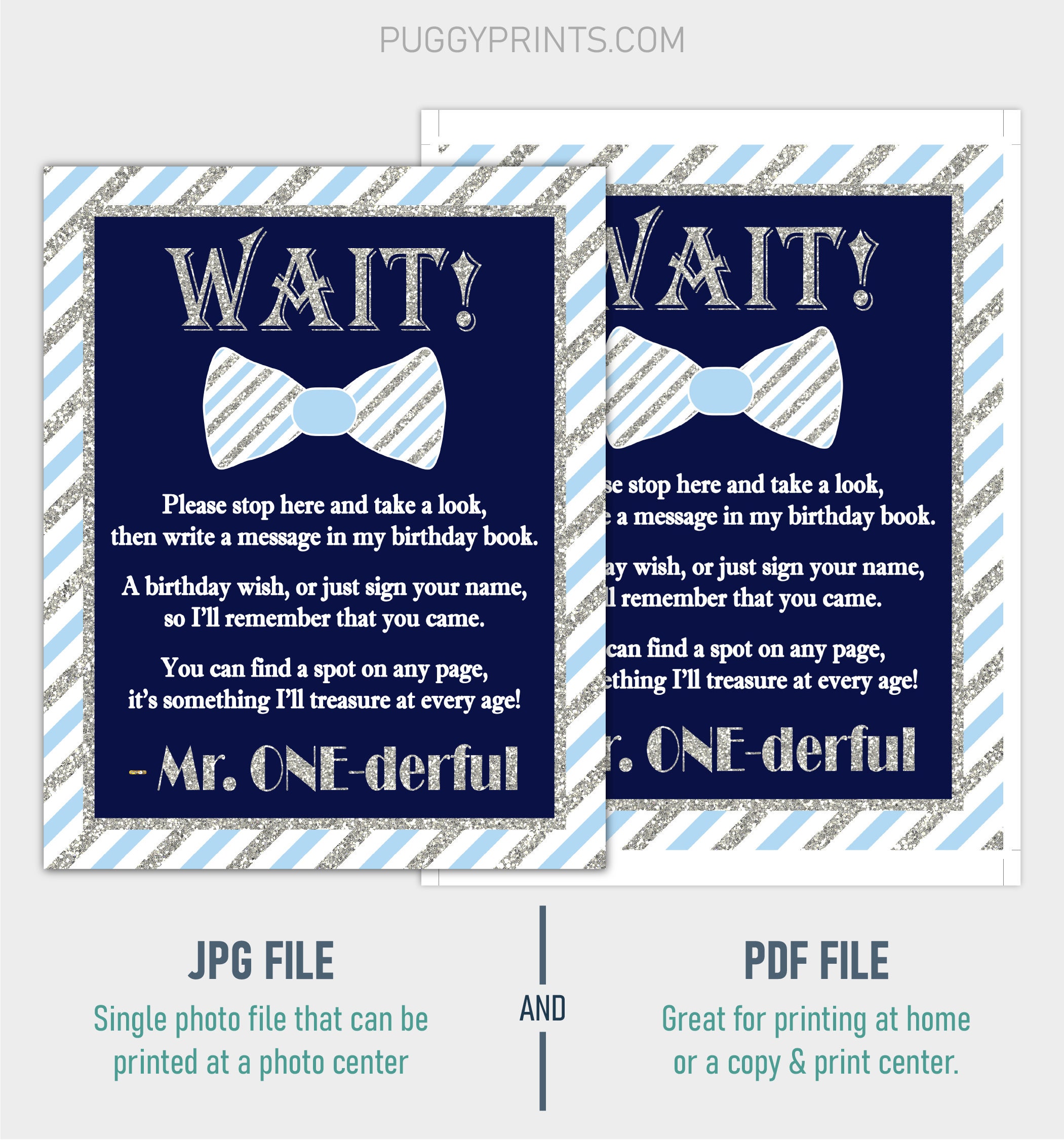 Mr. Onederful Guest Book Sign Printable Mr One-derful - Etsy