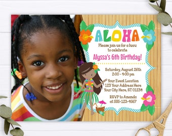 Luau Birthday Invitation, Editable Luau Invitation Template, Printable Hawaiian Summer Birthday Invitations, Luau Party Invite