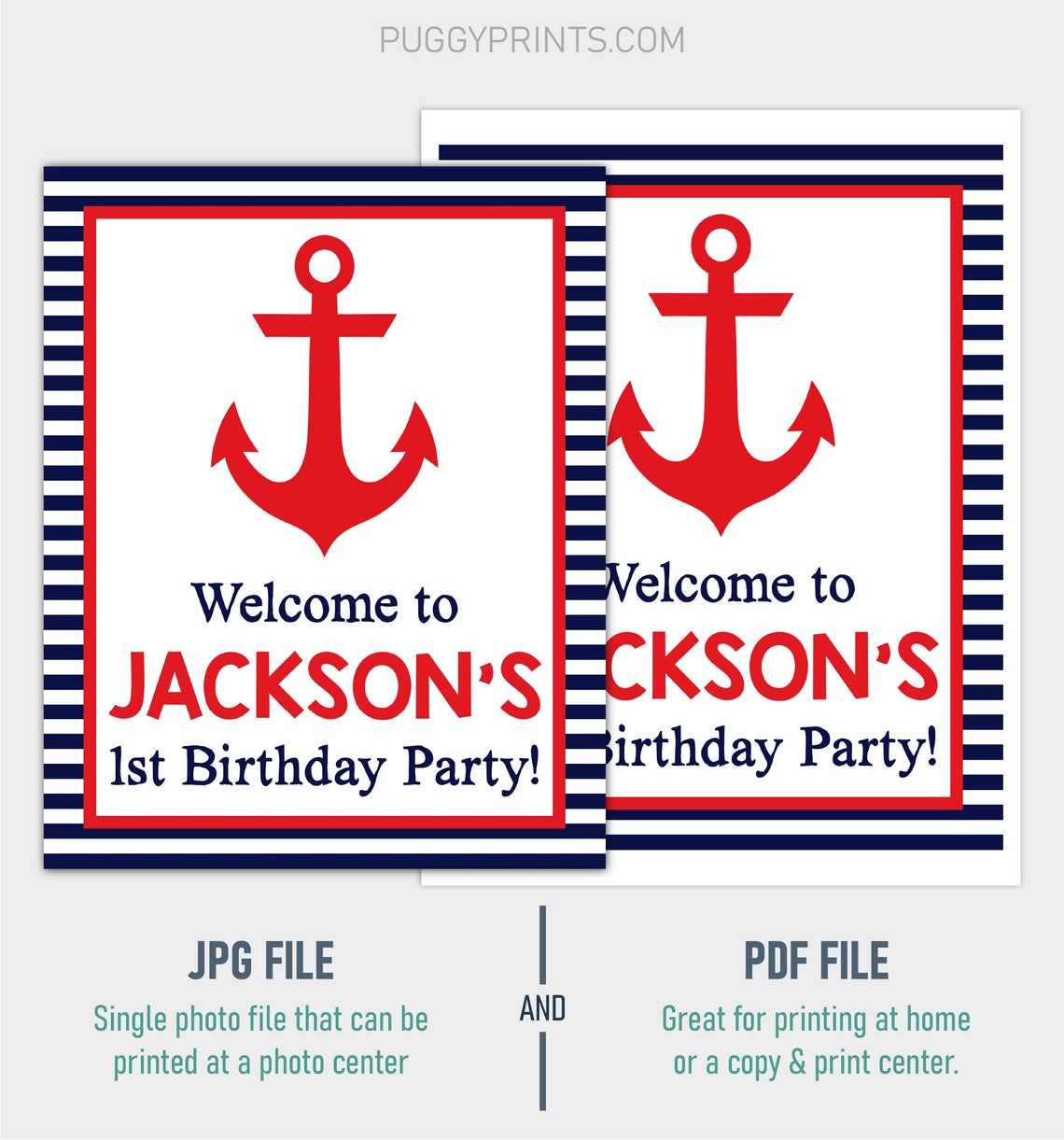 Nautical Birthday Party Sign Editable Nautical Welcome Sign - Etsy