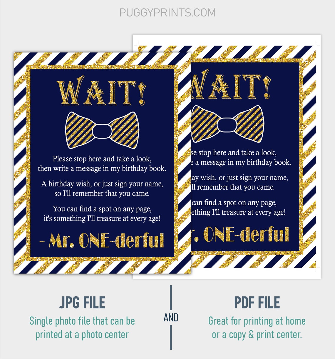 Mr. Onederful Guest Book Sign Printable Mr. ONE Derful - Etsy