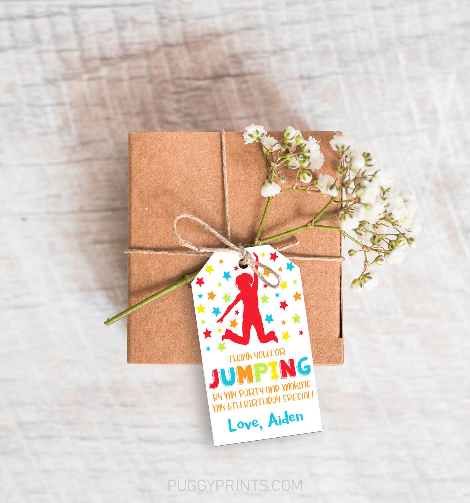 Jump Favor Tags Jump Birthday Party Favors Kids Jump Party Etsy