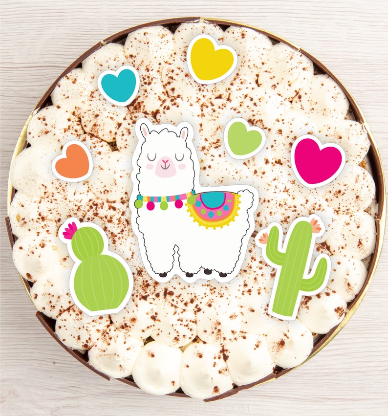 Llama Birthday Cake Topper Printable Llama Birthday - Etsy