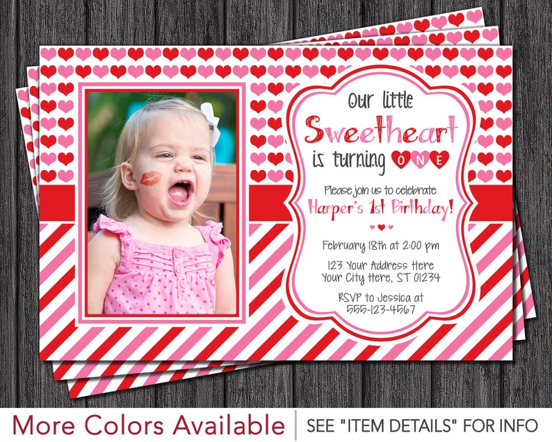 Valentine Birthday Invitation Valentines Day Birthday Etsy