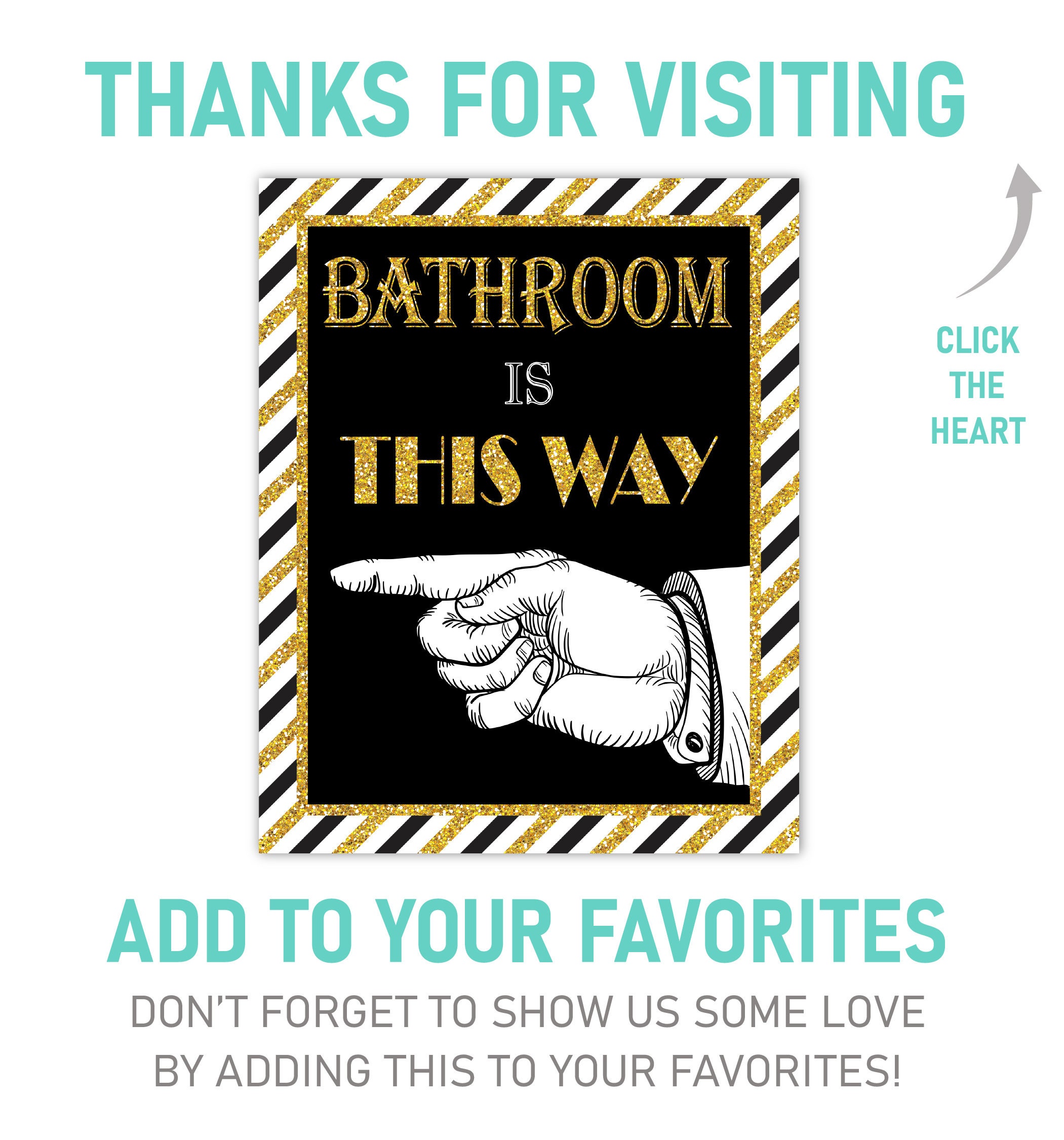 Bathroom Direction Sign Printable Left &amp; Right Pointing Sign | Etsy