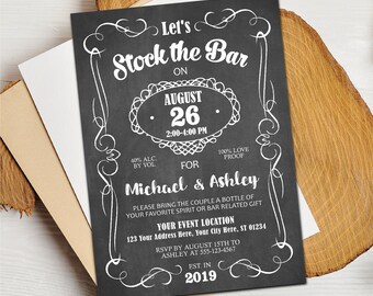 Stock the Bar Engagement Party Invitation, Editable Stock the Bar Invitation Template, Whiskey Invitation, Bridal Shower, Wedding Shower