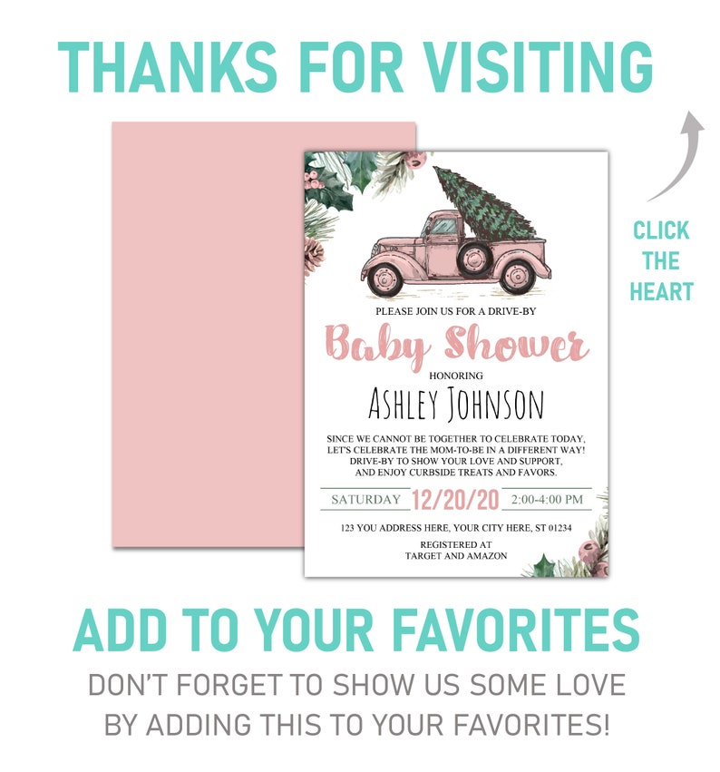 Winter Drive by Baby Shower Invitation Winter Drive Thru Baby Etsy