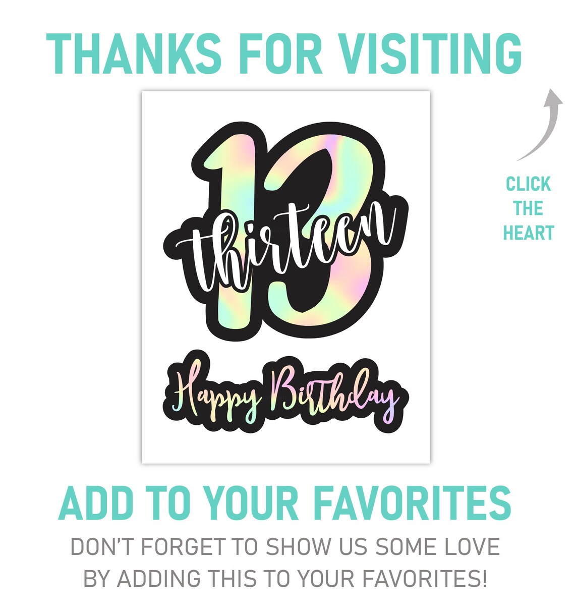 Holographic Cake Topper Printable Teen Birthday Centerpieces - Etsy