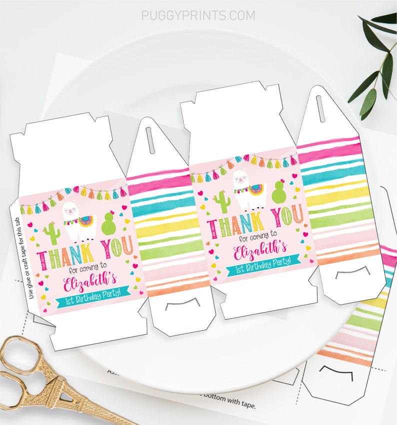 Editable Llama Party Favor Box Printable Llama Birthday Party - Etsy