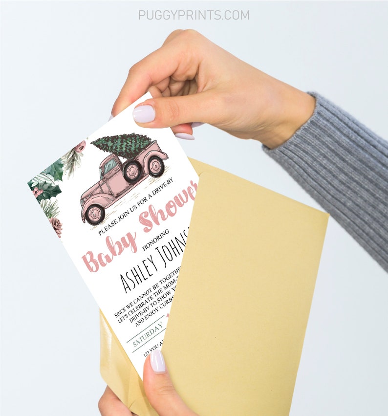 Winter Drive by Baby Shower Invitation Winter Drive Thru Baby Etsy