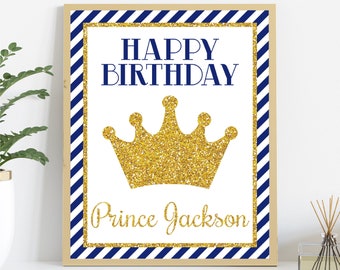 Prince Birthday Party Sign, Editable Prince Party Sign, Printable Happy Birthday Sign, Prince Birthday Party Decorations