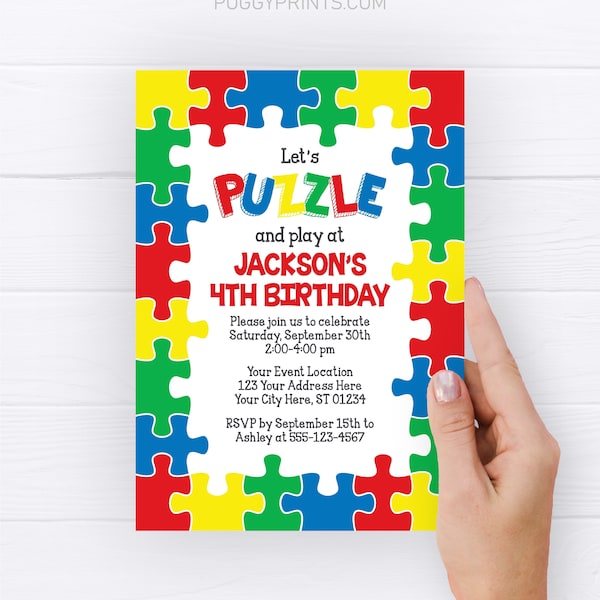 Puzzle Invitation - Etsy