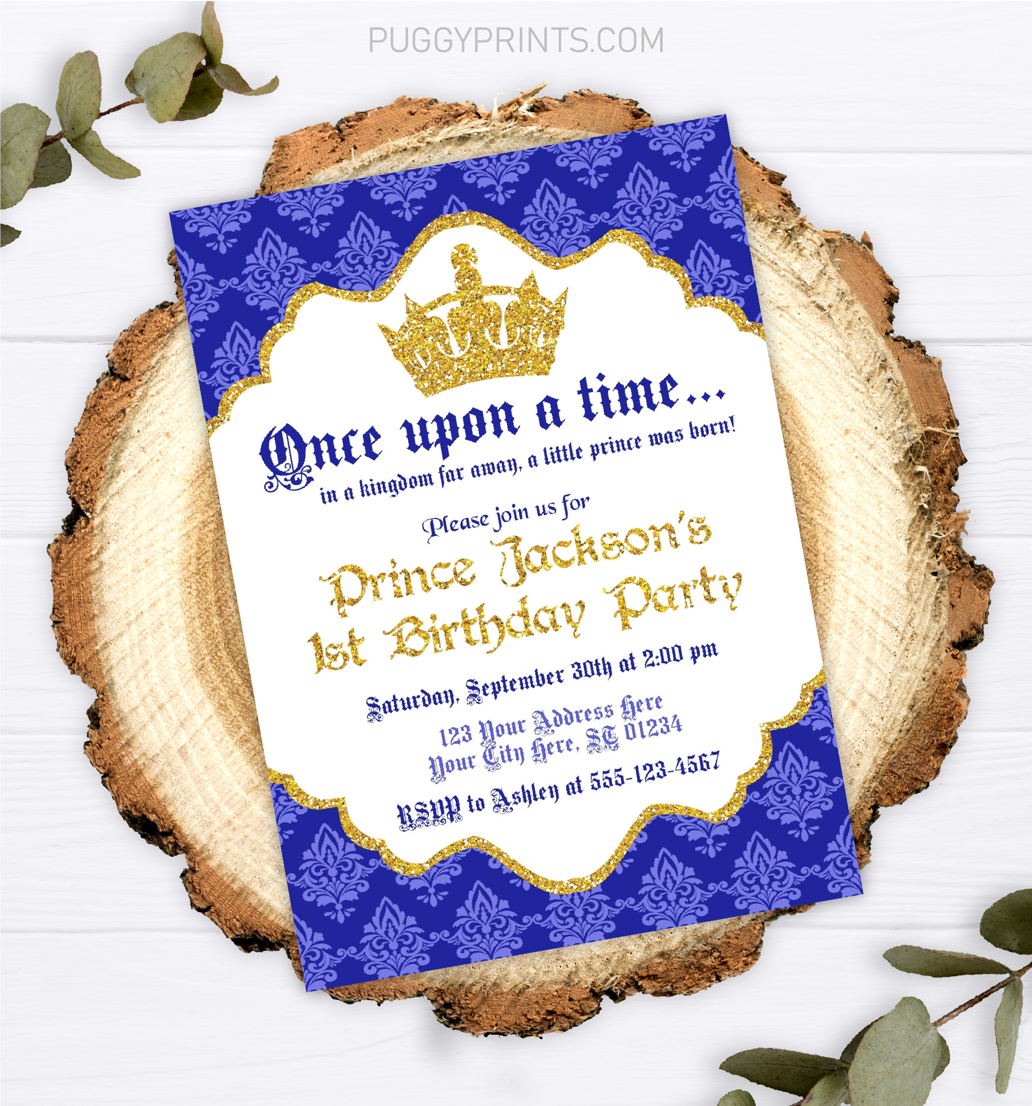 Prince Birthday Invitation Editable Prince Invitation Etsy