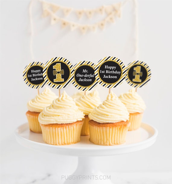 Happy Birthday 1Cake Topper +8 Cupcake Toppers +1 Birthday Banner Fashion  Party