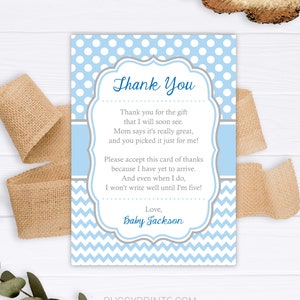Baby Shower Thank You Cards, Editable Boy Baby Shower Thank You ...