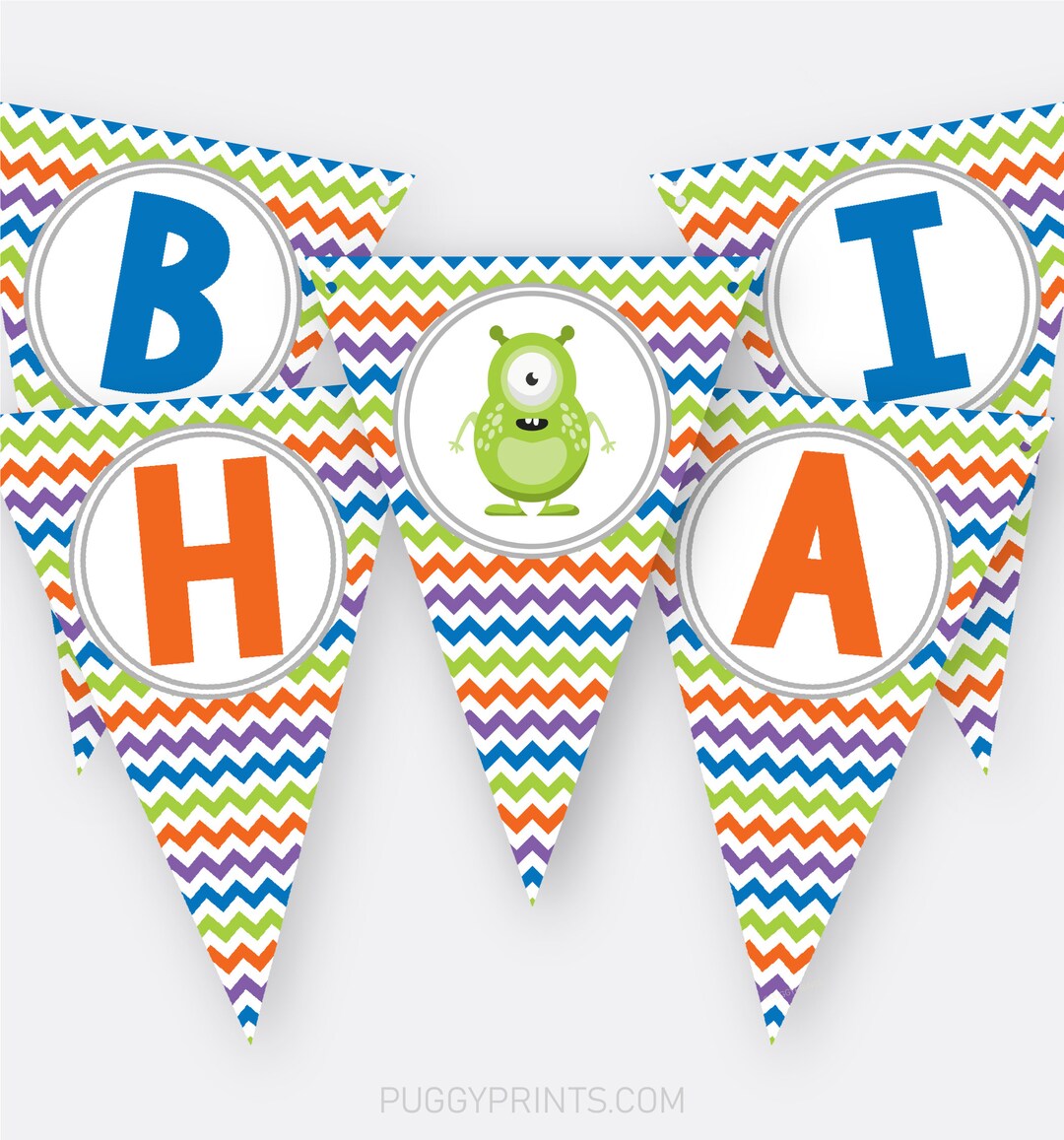 Monster Happy Birthday Banner Printable Little Monster Party - Etsy