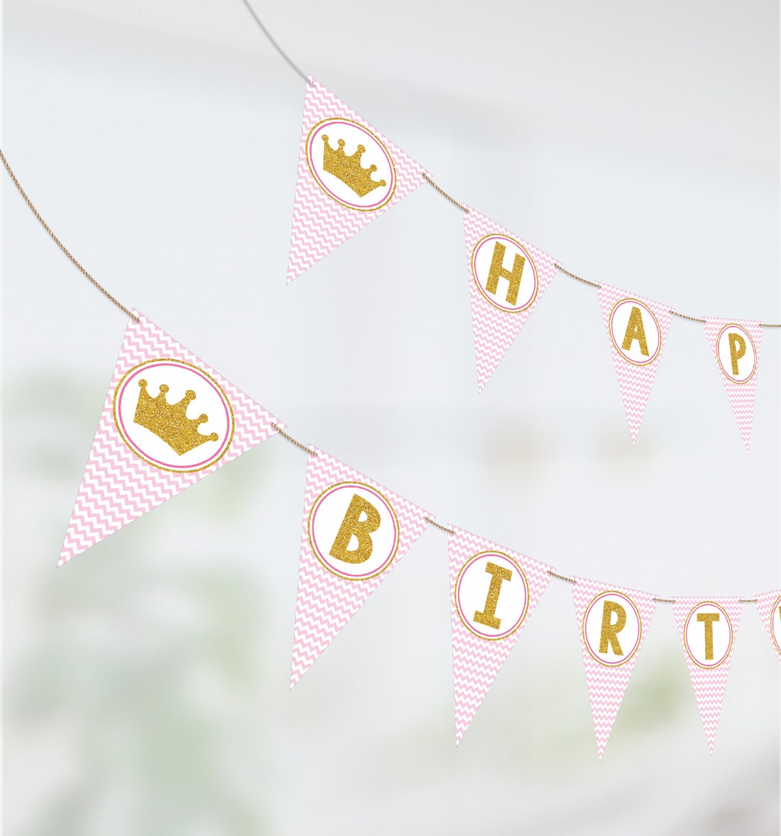 Princess Happy Birthday Banner Printable Princess Banner - Etsy
