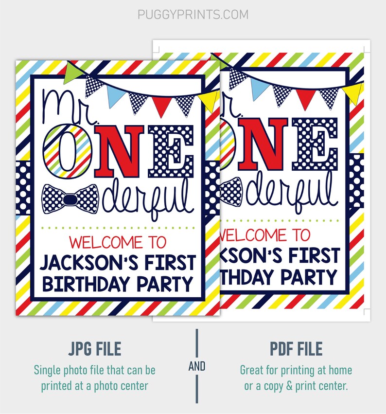 Mr. Onederful Party Sign Mr. Onederful Welcome Sign Boy - Etsy