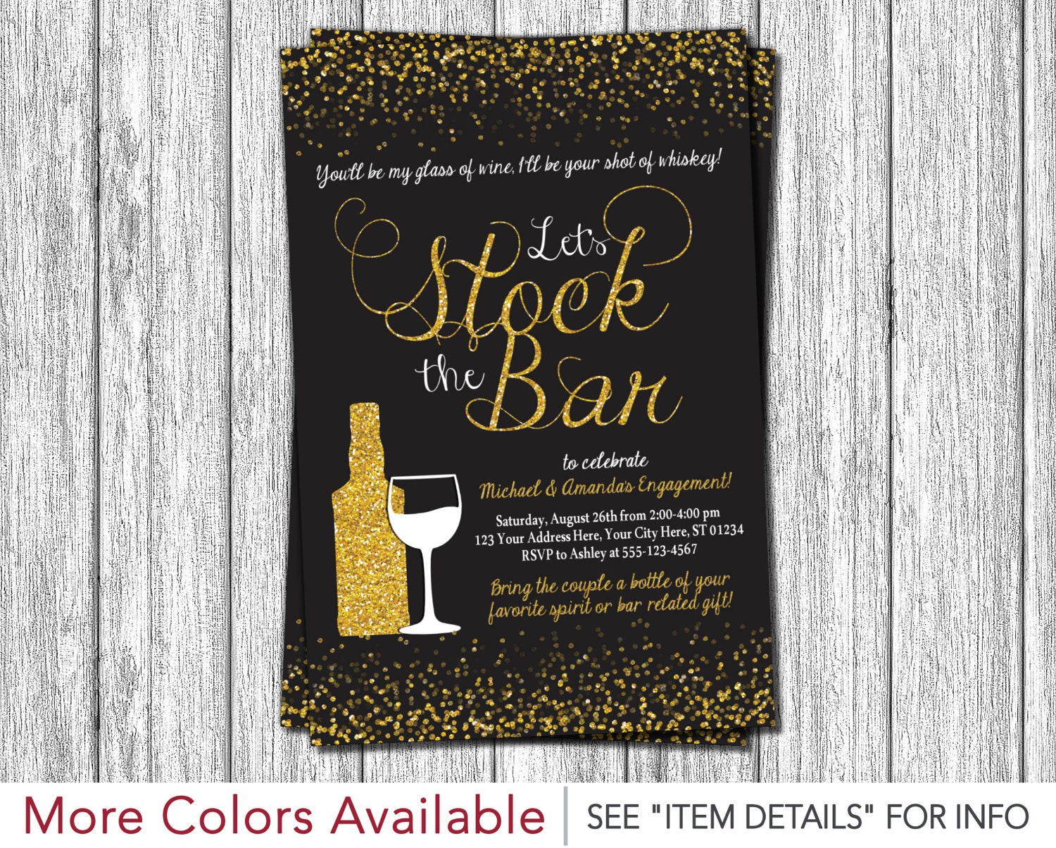 Stock the Bar Invitation Engagement Party Invitations Etsy