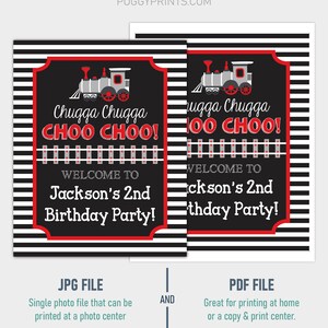 Train Birthday Party Sign Editable Train Welcome Sign - Etsy