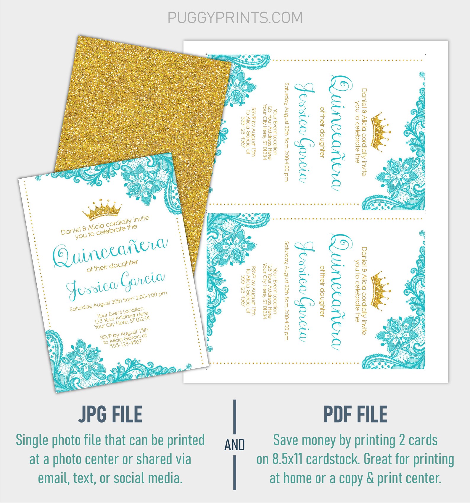 Quinceanera Invitation Princess Quinceañera Invitation Etsy